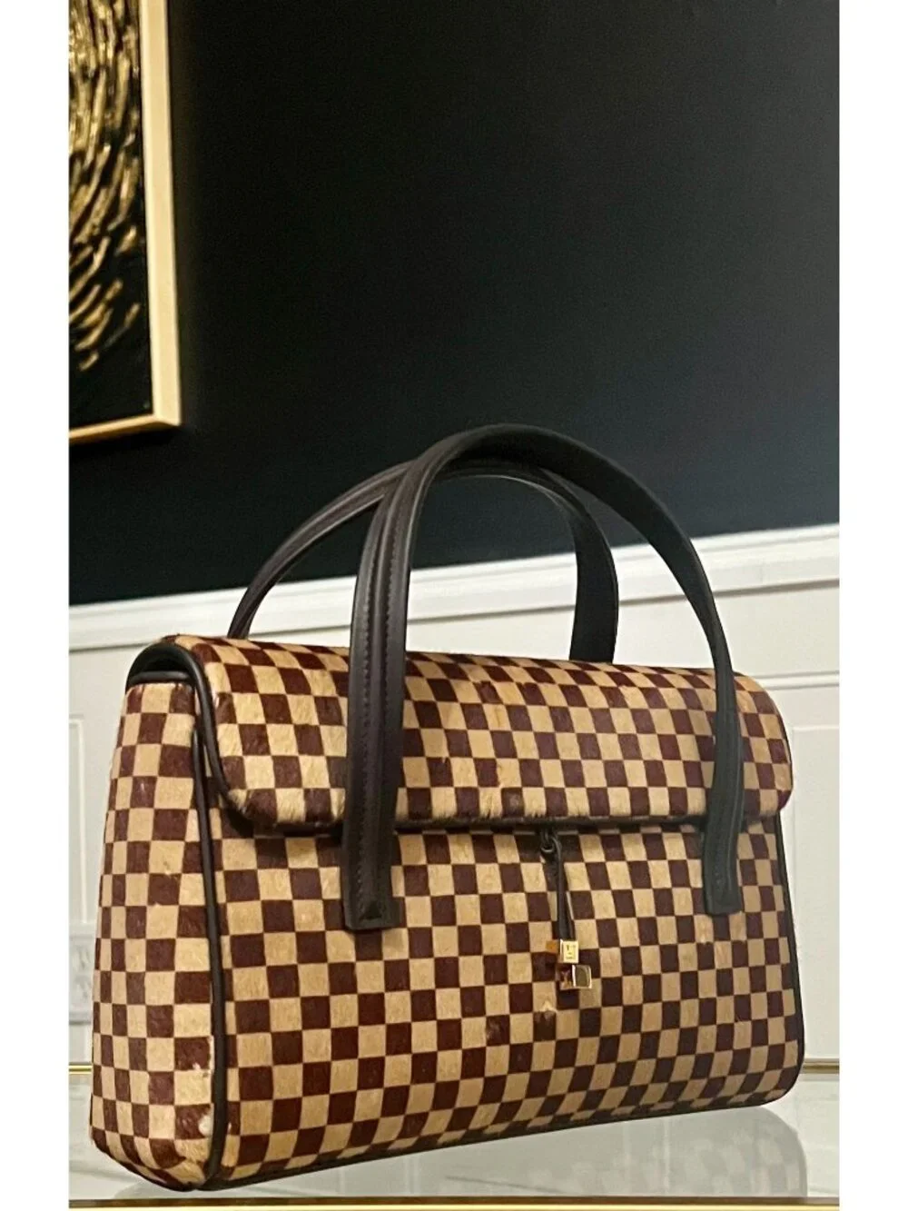 LIMITED EDITION Louis Vuitton  Damier Sauvage Lionne Pony Hair Handbag 623E191P